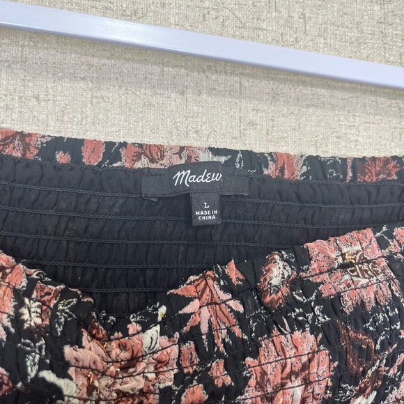 Madewell Lucie Smocked Top in Floral Size L - Picture 4 of 5
